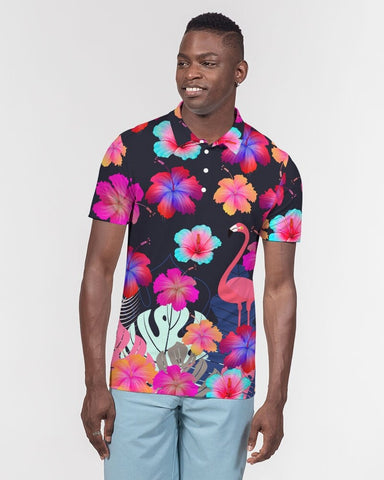 Floral Hibiscus Flamingo Matching Couples Wear