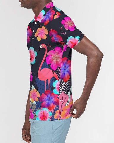 Floral Hibiscus Flamingo Matching Couples Wear