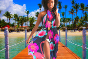Floral Hibiscus Flamingos Swimsuit Cover Up