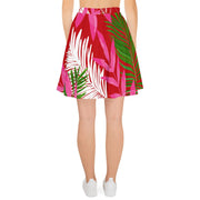 TROPICAL LEAVES RED SKATER SKIRT