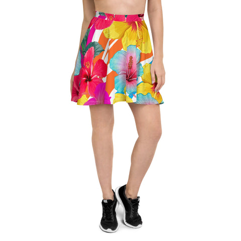 ISLAND FLOWERS SKATER SKIRT