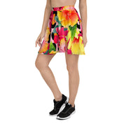 ANIMAL PRINT ISLAND FLOWERS SKATER SKIRT