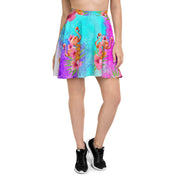 WATERCOLOR FLAMINGOS SKATER SKIRT