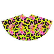 ANIMAL PRINT TROPICAL FLAMINGOS SKATER SKIRT