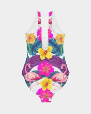 Floral Flamingos Women's One Piece Swimsuit