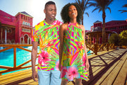 Paradise Island Floral Matching Couples Outfits