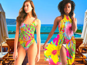 Paradise Island Floral Couples Swimsuits