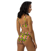 Animal Print Flamingos Women's High Waist Bikini Swimsuit Set