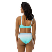 Ocean Blue Ombre Women's High Waist Bikini Swimsuit Set
