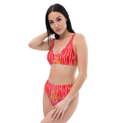 Fabulous Flamingos Women's High Waist Bikini Swimsuit Set