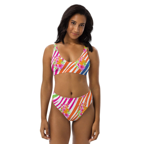 Flamingo Fiesta Women's High Waist Bikini Swimsuit Set