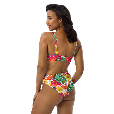 Bird of Paradise High Waist Women's High Waist Bikini Swimsuit Set