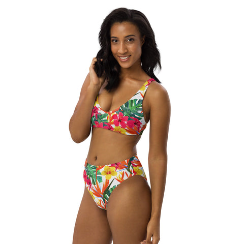 Bird of Paradise High Waist Women's High Waist Bikini Swimsuit Set