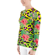 Animal Print Hibiscus Women's Rash Guard