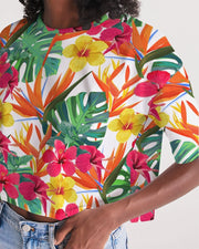 Bird of Paradise Floral Women's Cropped Top