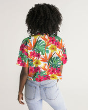 Bird of Paradise Floral Women's Cropped Top