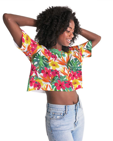 Bird of Paradise Floral Women's Cropped Top