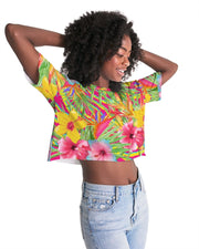 Paradise Island Floral Women's Cropped Top