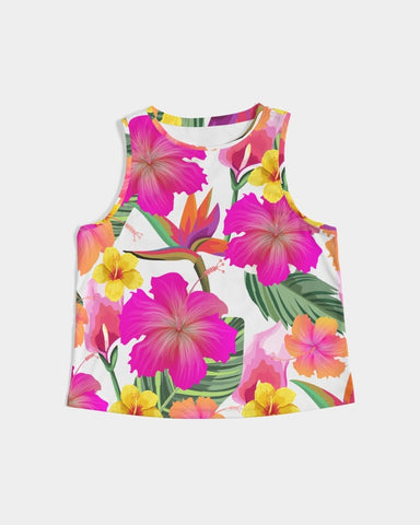 Hibiscus Paradise Floral Women’s Cropped Tank Top