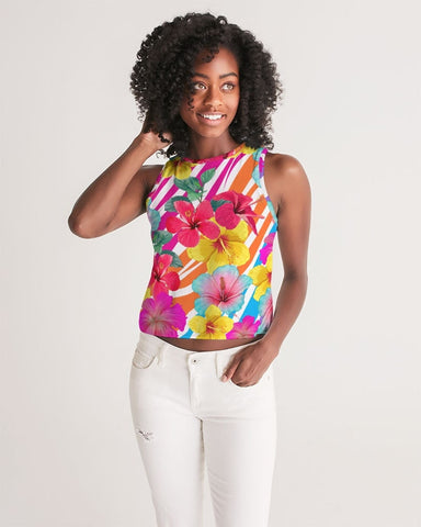 Island Flowers Women’s Cropped Tank Top