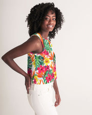 Bird of Paradise Floral Women’s Cropped Tank Top
