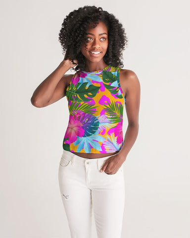 Floral Tropical Women’s Cropped Tank Top