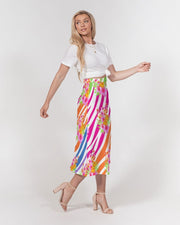 Flamingo Fiesta Women’s A Line Midi Skirt