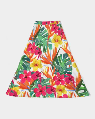 Bird of Paradise Floral Women’s A Line Midi Skirt