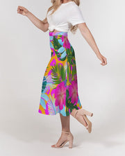 Floral Tropical Women’s A Line Midi Skirt