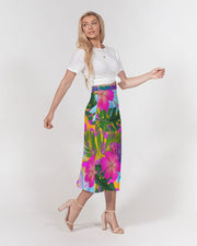 Floral Tropical Women’s A Line Midi Skirt