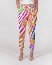 Flamingo Fiesta Women's Belted Tapered Pants