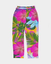 Tropical Floral Women's Belted Tapered Pants