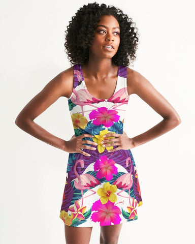 Floral Flamingos Racerback Dress