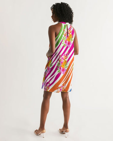 Flamingo Fiesta Halter Dress