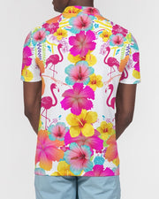 Flamingos Hibiscus Floral Matching Couples Outfits