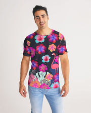 Floral Hibiscus Flamingos Matching Couples Outfits