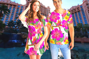 Hibiscus Paradise Floral Matching Couples Outfits