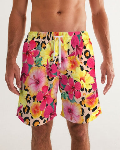 Animal Print Island Flowers Couples Matching Swimsuits