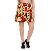 ANIMAL PRINT RED ROSES SKATER SKIRT