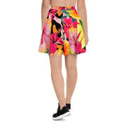 ANIMAL PRINT ISLAND FLOWERS SKATER SKIRT