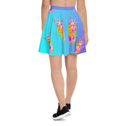 BAHAMA BLUE OMBRE FLAMINGOS SKATER SKIRT