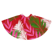 TROPICAL LEAVES RED SKATER SKIRT