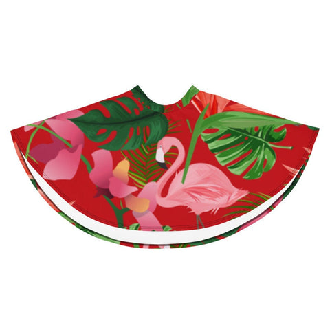 TROPICAL FLAMINGO RED SKATER SKIRT