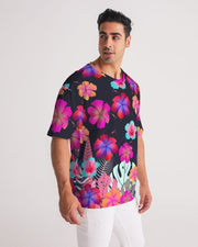 Floral Hibiscus Flamingos Men's Premium Tee