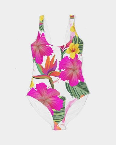 Hibiscus Paradise Floral Women's One-Piece Swimsuit