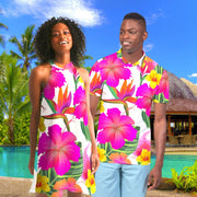 Hibiscus Paradise Floral Matching Couples Outfits