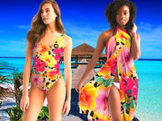 Animal Print Island Flowers Couples Matching Swimsuits