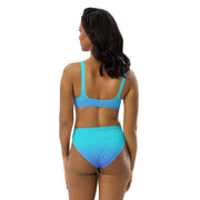 Bahama Blue Ombre Women's High Waist Bikini Swimsuit Set