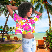 Hibiscus Floral Women's Cropped Top