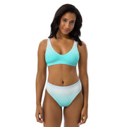 Ocean Blue Ombre Women's High Waist Bikini Swimsuit Set